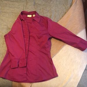 Raiders dark pink 3/4 sleeve business shirt